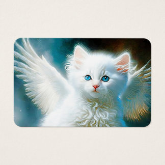 Vitage Kitten Angel Visitkort