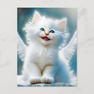 Vitage Kitten Angel Vykort