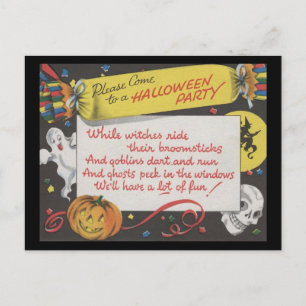 Vitage Spooky Halloween 4 Vykort