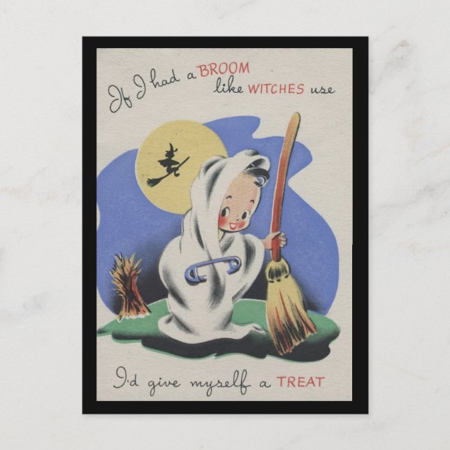 Vitage Spooky Halloween 5 Vykort (Framsida)