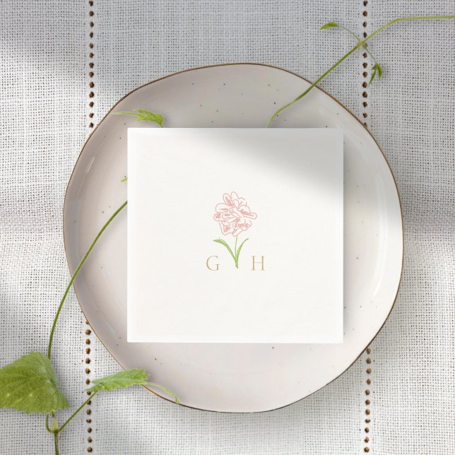 Vitaktig Blommigt Lindragen Ro Napkins Pappersservett (Skapare uppladdad)