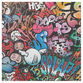 Vitaktig dynamisk gatukonst Graffiti art mönster Tyg