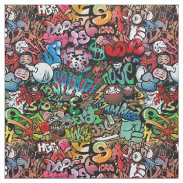 Vitaktig dynamisk gatukonst Graffiti art mönster Tyg