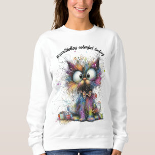 Vitaktig färgad katt som känns färgstark idag t shirt