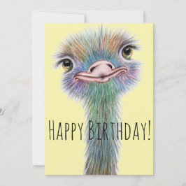 Vitaktig färgad Ostritch Birthday