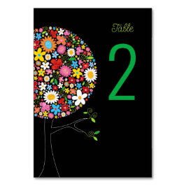 Vitaktig färgad Vår blommor-kolvar i Träd Bordsnummer