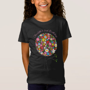 Vitaktig färgad Vår blommor Pop Träd Girly Tee
