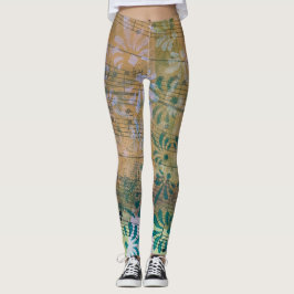 Vitaktig, färglös, målad Lakan Music Leggings