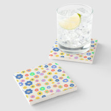 Vitaktig färgstark Y2K-Blommigt Retro Cheerful