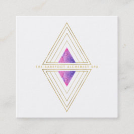 *~*   Vitaktig Guld Triangles Helig Geometry Alche Fyrkantigt Visitkort