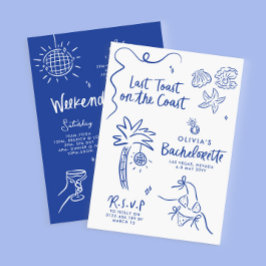 Vitaktig hand plockade-skål på kusten inbjudningar