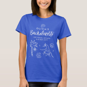 Vitaktig hand plockade-skål på kusten t shirt