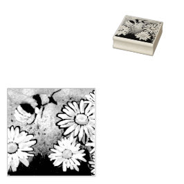 Vitaktig Humla Daisy Blommigt Blå vit Stämpel