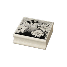 Vitaktig Humla Daisy Blommigt Blå vit Stämpel