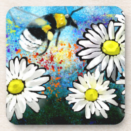 Vitaktig Humla Daisy Blommigt Blå vit Underlägg