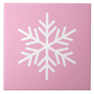 Vitaktig nordisk snöflummel på Chic Ljus rosa Kakelplatta
