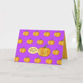 Vitaktig Pumpkin Patch på Fuschia Halloween Kort