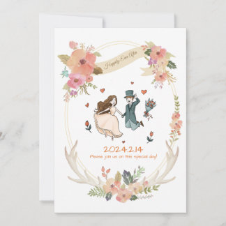 Vitaktig, snabb inbjudan till Hand plockade-bröllo