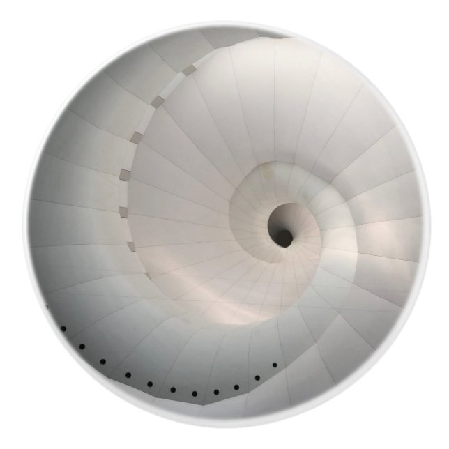 Vitaktig Snäcka Keramisk knopp/ Drag Knopp (Framsidan)