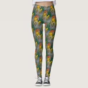 Vitaktig uppspelning av kaikpapegoja leggings