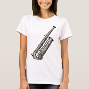 Vitaktig vissling eller flöjt vismiskt mönster t shirt