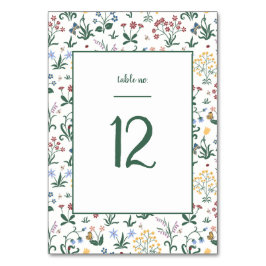 Vitaktiga färgade blommor Bröllop Bordsnummer
