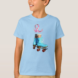 Vitaktiga rullar med Rosa Blommigt T Shirt