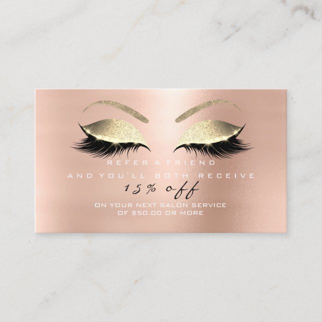 Vitaktiga utslag för referenskort för Salon Glitte Rabattkort (Framsida)