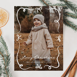 Vitaktigt handritat foto av God jul Helg Vykort