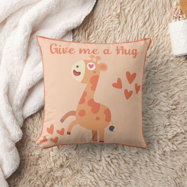 Vitaktigt sött giraffe-personlig, citat kudde (Filt)