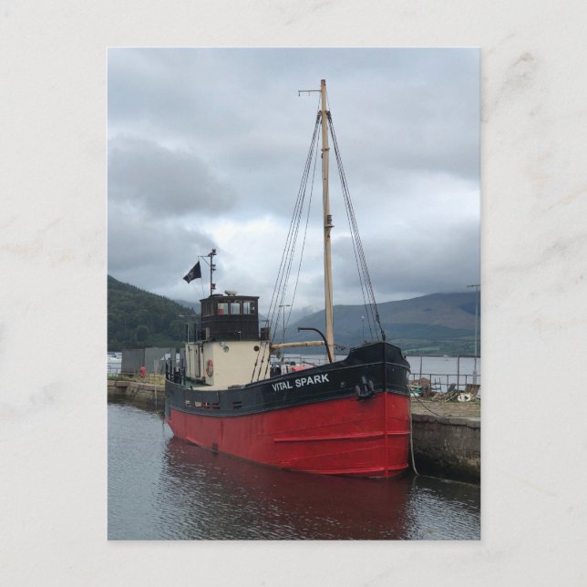 Vital Spark, Puffer Boat, Inveraray, Skottland Helg Vykort (Framsida)
