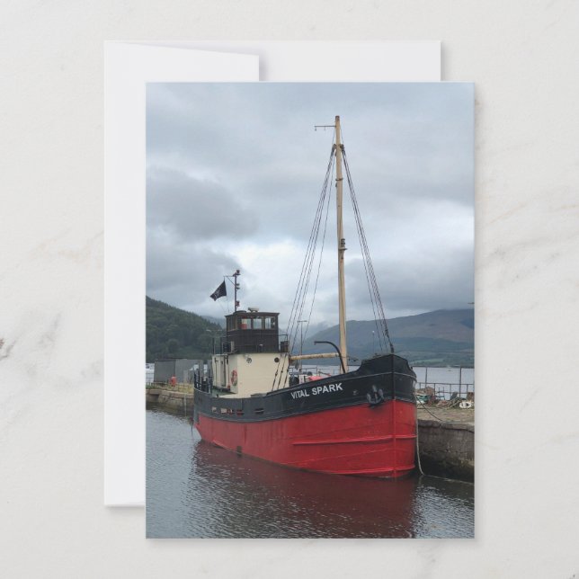 Vital Spark, Puffer Boat, Inveraray, Skottland Julkort (Framsida)