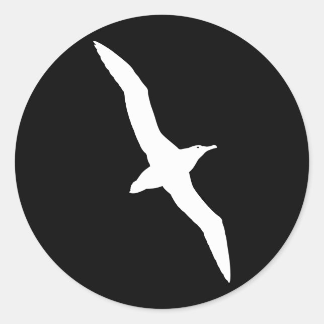 Vitalbatross fåglar under flygning runt klistermärke (Framsida)