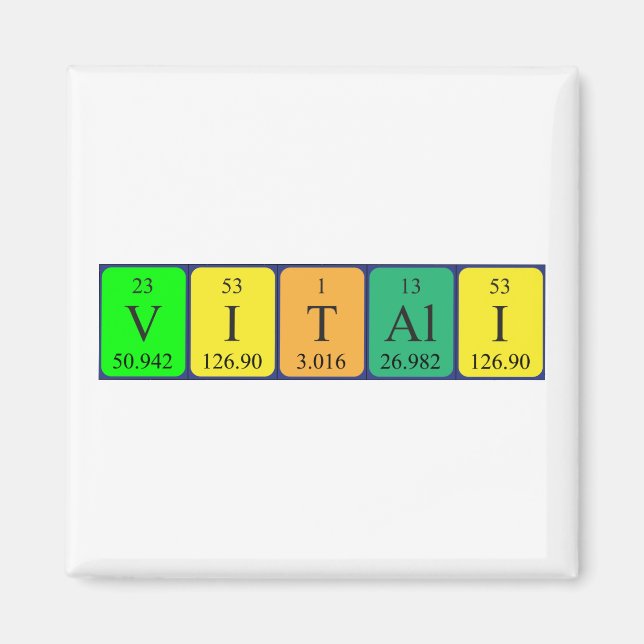 Vitalisk periodisk magnet bord namn (Framsidan)