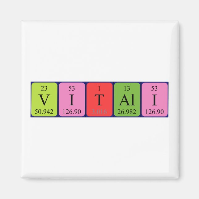 Vitalisk periodisk magnet bord namn (Framsidan)