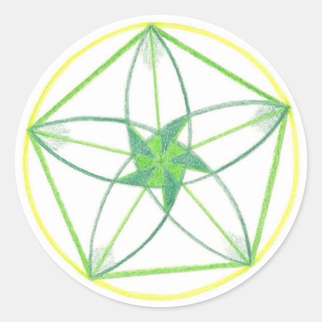 Vitality Mandala #2 Runt Klistermärke (Framsida)