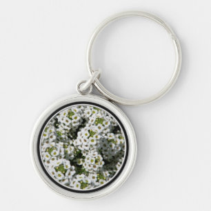 VitAlyssum Rund Silverfärgad Nyckelring