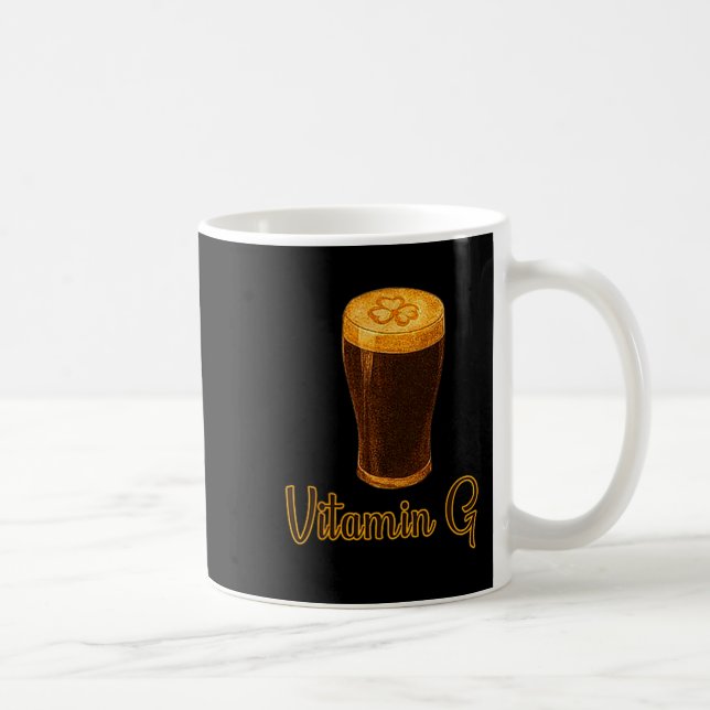 Vitamin Beer Lucky Shamrock Funny Patrick’s Day Me Kaffemugg (Höger)