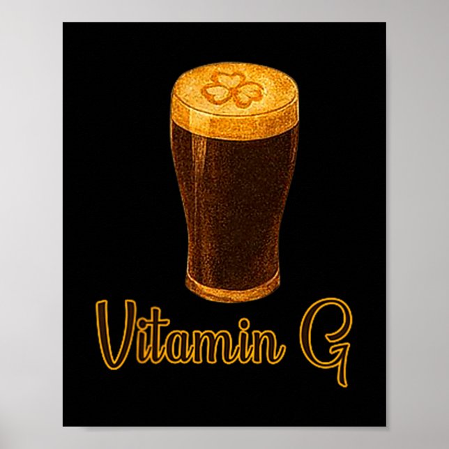 Vitamin Beer Lucky Shamrock Funny Patrick’s Day Me Poster (Framsidan)