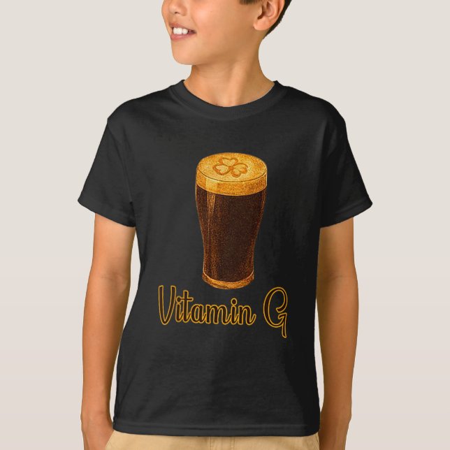 Vitamin Beer Lucky Shamrock Funny Patrick’s Day Me T Shirt (Framsida)