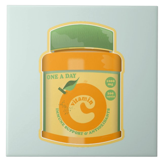 Vitamin C hälsa Kakelplatta (Framsidan)