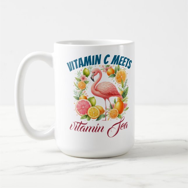 Vitamin C Meets Vitamin Sea-Tropical Flamingo Citr Kaffemugg (Vänster)
