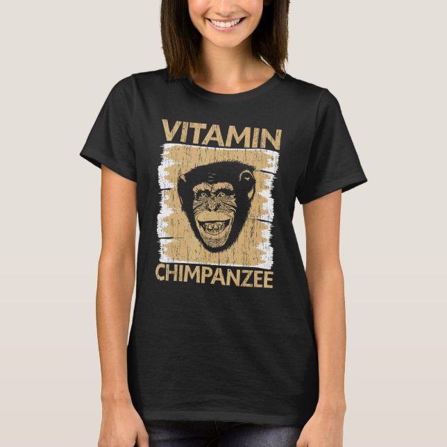 Vitamin Chimpanzee Chimp Monkey Ape Chimpanzee T Shirt (Framsida)