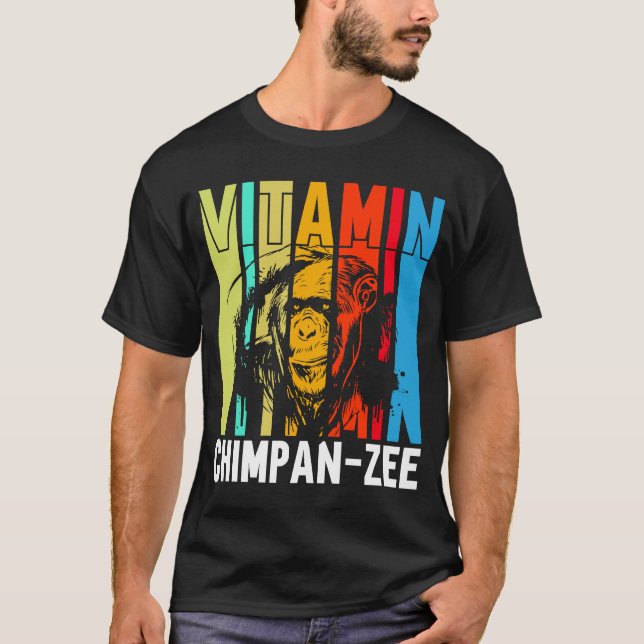 Vitamin Chimpanzee Monkey T Shirt (Framsida)