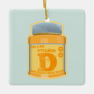 Vitamin D kapslar, hälsa och välbefinnande Julgransprydnad Keramik