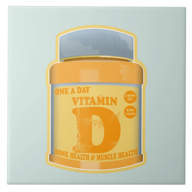 Vitamin D kapslar, hälsa och välbefinnande Kakelplatta (Framsidan)