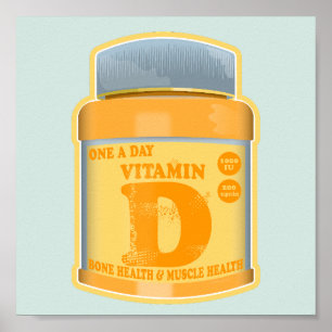 Vitamin D kapslar, hälsa och välbefinnande Poster