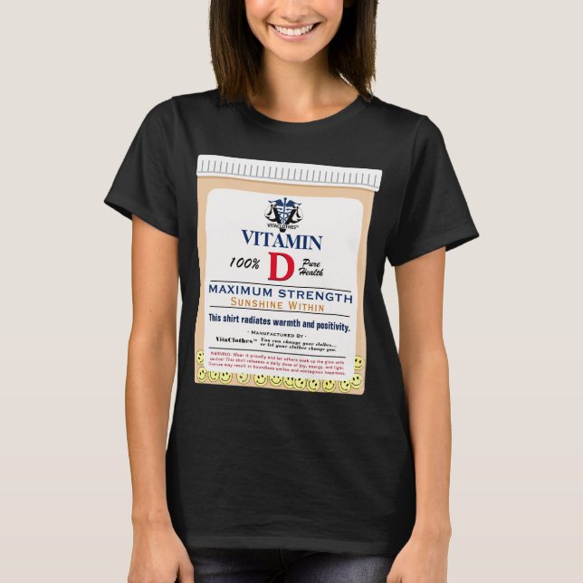 Vitamin D Sunshine Within Inspirational Positivity T Shirt (Framsida)