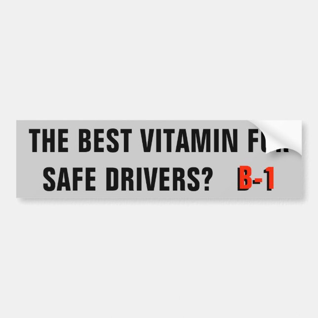 Vitamin för säkra förare? B-1 Bildekal (Framsidan)