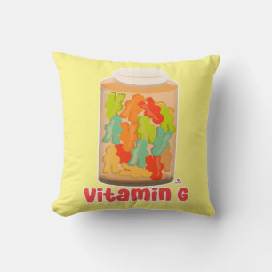 Vitamin G Meeple Board Game Gummy Art Roligt Kudde